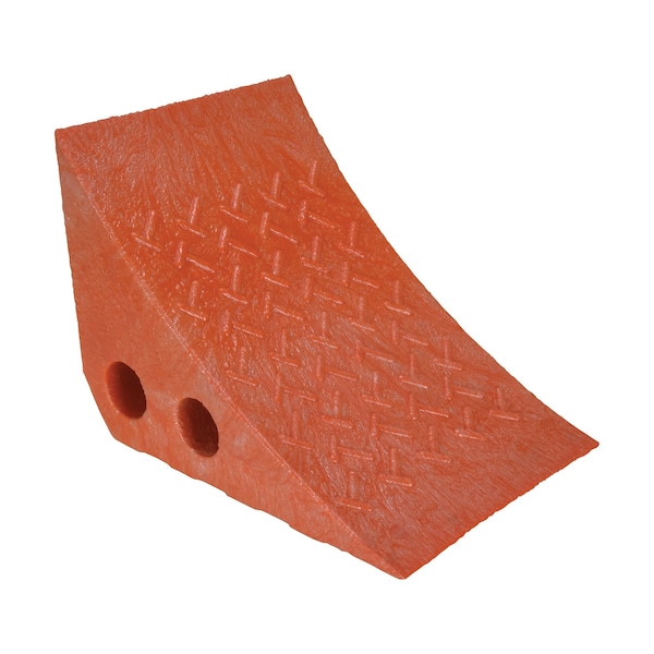 Orange Recycled Poly Plastic Wheel Chock, 10-1/4" x 7-1/2" x 7-1/2"